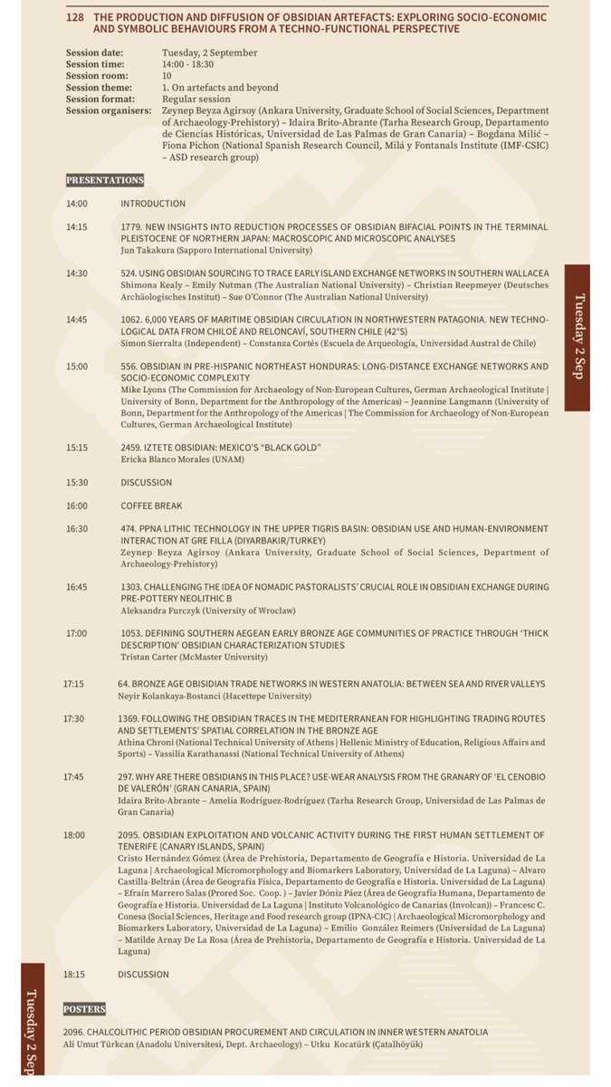 We are sad that #EAA2025 will be online, but excited to meet you virtually starting tomorrow!
Join us in Session #128:
“The Production and Diffusion of Obsidian Artefacts: Exploring Socio-Economic and Symbolic Behaviours from a Techno-Functional Perspective”
See you there!