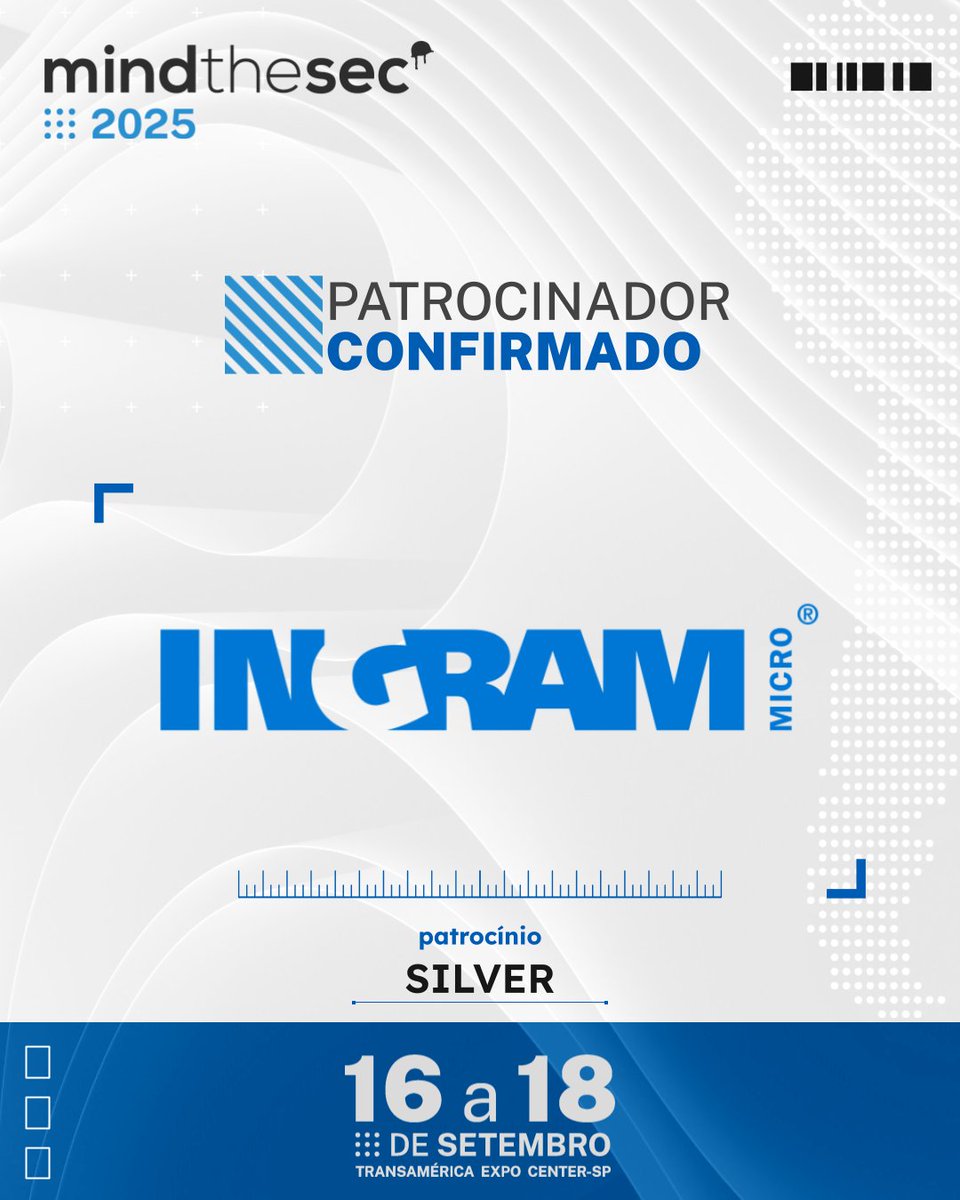 Patrocinador confirmado!
A Ingram Micro Brasil estará presente no Mind The Sec 2025!

📍Garanta seu lugar e venha fazer parte das discussões que moldam o futuro da cibersegurança!