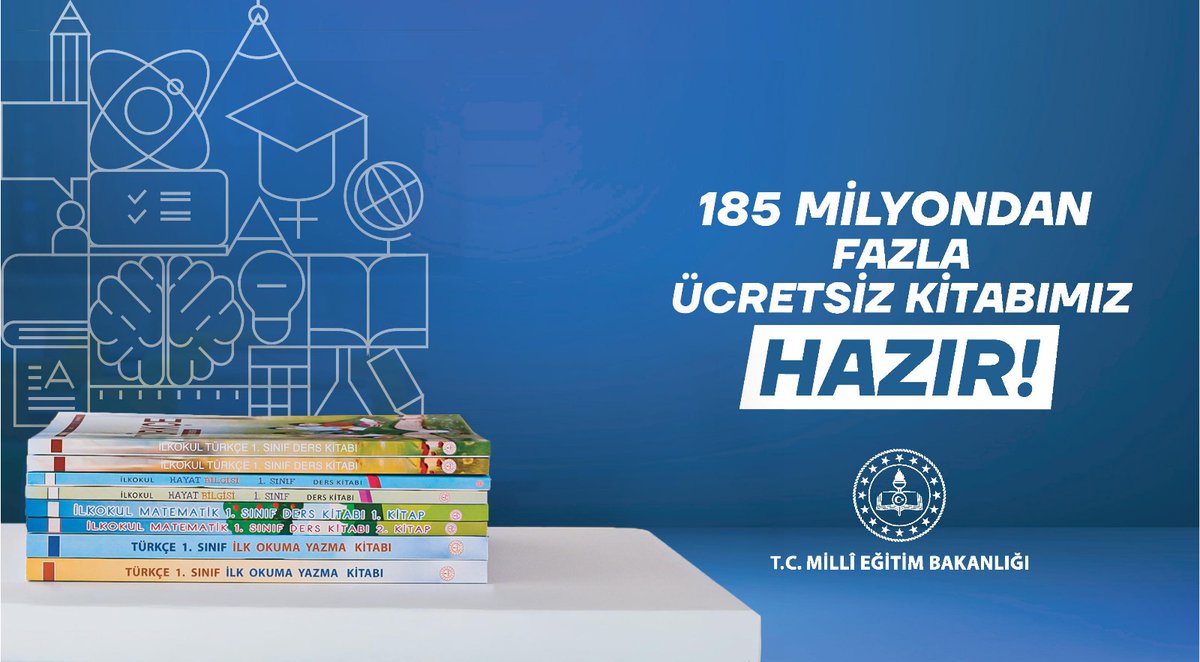 Evlatlarımızın yürüyeceği tüm yolları aydınlatacak, bilginin temel kaynakları olan ders kitaplarımızla 

#MilliEğitimHazır 
<a href="/tcmeb/">Millî Eğitim Bakanlığı</a> 
<a href="/Yusuf__Tekin/">Yusuf Tekin</a> 
<a href="/Aydin_MEM/">Aydın İl Millî Eğitim Müdürlüğü</a> 
<a href="/mehmetyigitmem/">Mehmet YİĞİT</a> 
<a href="/CineIlce/">Çine İlçe Milli Eğitim</a> 
<a href="/KYavuzkan/">Sadık Yavuzkan</a>