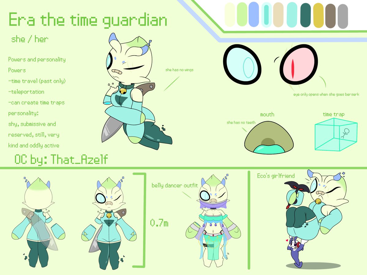 ya era hora de que Era tuviera su propia hoja de referencia, espero sea de su agrado a cualquiera sea el que vea esto :p
-----
It's about time Era had her own ref sheet, I hope is good enough for anyone who sees this :p
#celebi