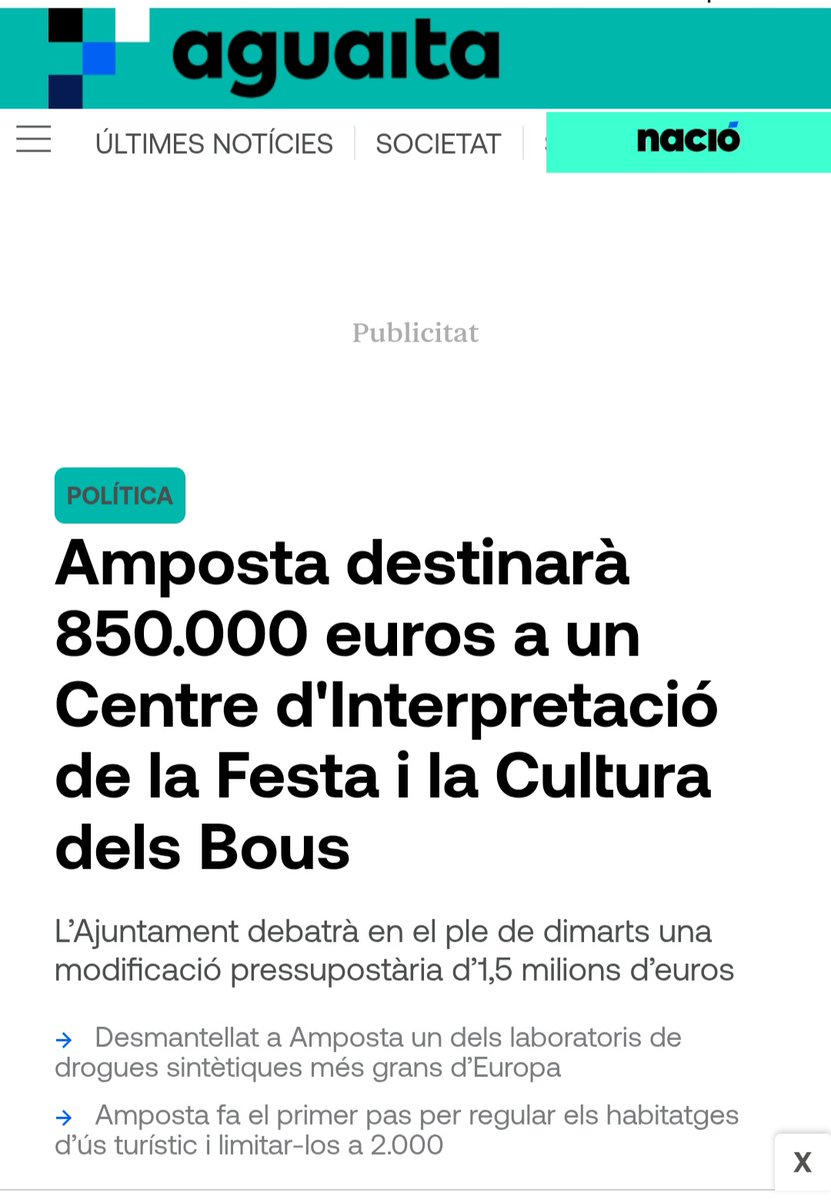 L’alcalde d’Amposta <a href="/adamtomas/">Adam Tomàs i Roiget</a> diu que no és taurí ni antitaurí, però a l'hora de la veritat fa polítiques taurines al nivell de VOX i ja ha renunciat a representar a tota la ciutadania, s'ha convertit en l'alcalde dels taurins radicals. 

Vergonya de representant, <a href="/Esquerra_ERC/">Esquerra Republicana</a>!
