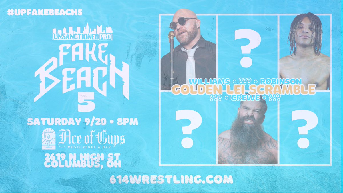 🏝️MATCH ANNOUNCEMENT🏝️

The GOLDEN LEI returns, with the winner getting a title match of their choosing - anytime, anywhere!

​• <a href="/PlanetWilliams1/">Dead Ringer</a> 
​• <a href="/Psychonaut610/">Kristian Robinson</a> 
​• <a href="/LordCreweKills/">無慈悲 Lord Crewe</a> 

Tickets available now, stage seating filling up fast.
🎟️ 614WRESTLING.COM