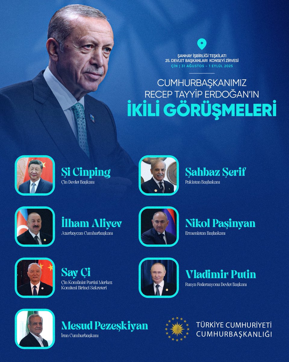 T.C. Cumhurbaşkanlığı (@tcbestepe) on Twitter photo Cumhurbaşkanımız <a href="/RTErdogan/">Recep Tayyip Erdoğan</a>’ın, Çin’in Ev Sahipliği Yaptığı Şanhay İşbirliği Teşkilatı 25. Devlet Başkanları Konseyi Zirvesi Kapsamındaki İkili Görüşmeleri Cumhurbaşkanımız <a href="/RTErdogan/">Recep Tayyip Erdoğan</a>’ın, Çin’in Ev Sahipliği Yaptığı Şanhay İşbirliği Teşkilatı 25. Devlet Başkanları Konseyi Zirvesi Kapsamındaki İkili Görüşmeleri