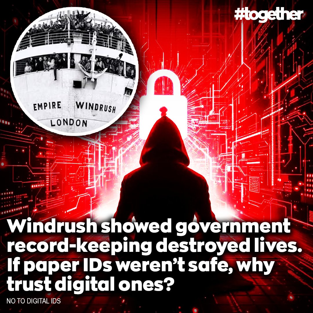 DIGITAL ID: The Windrush scandal showed how Govt mistakes wrecked citizens’ lives – losing records, denying rights, deporting people here legally

Now they want public to trust them with compulsory digital ID cards?!

No thanks @uklabour <a href="/Keir_Starmer/">Keir Starmer</a>!

🚫 NO to Digital ID
✅ YES