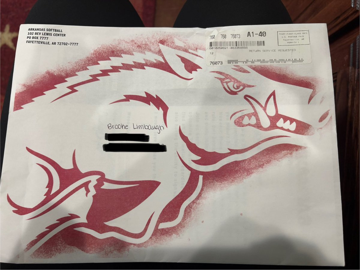 Brooke Limbaugh (@brooke_limbaugh) on Twitter photo so blessed to see this in the mail!! thank you <a href="/RazorbackSB/">Arkansas Softball</a> !! see you soon!! ❤️
<a href="/djgasso/">DJ Gasso</a> <a href="/CoachDeifel/">Courtney Deifel</a> <a href="/PRSTAGGS/">Parker Staggs</a> <a href="/MattMeuchel/">Matt Meuchel</a>
<a href="/16uTxGlory/">16u Texas Glory</a> <a href="/cedricc07734293/">Cedric Coleman</a> <a href="/CoachPGrant/">Pat Grant</a> <a href="/PantherParadise/">💚Paradise Panther Softball🥎</a> so blessed to see this in the mail!! thank you <a href="/RazorbackSB/">Arkansas Softball</a> !! see you soon!! ❤️
<a href="/djgasso/">DJ Gasso</a> <a href="/CoachDeifel/">Courtney Deifel</a> <a href="/PRSTAGGS/">Parker Staggs</a> <a href="/MattMeuchel/">Matt Meuchel</a>
<a href="/16uTxGlory/">16u Texas Glory</a> <a href="/cedricc07734293/">Cedric Coleman</a> <a href="/CoachPGrant/">Pat Grant</a> <a href="/PantherParadise/">💚Paradise Panther Softball🥎</a>