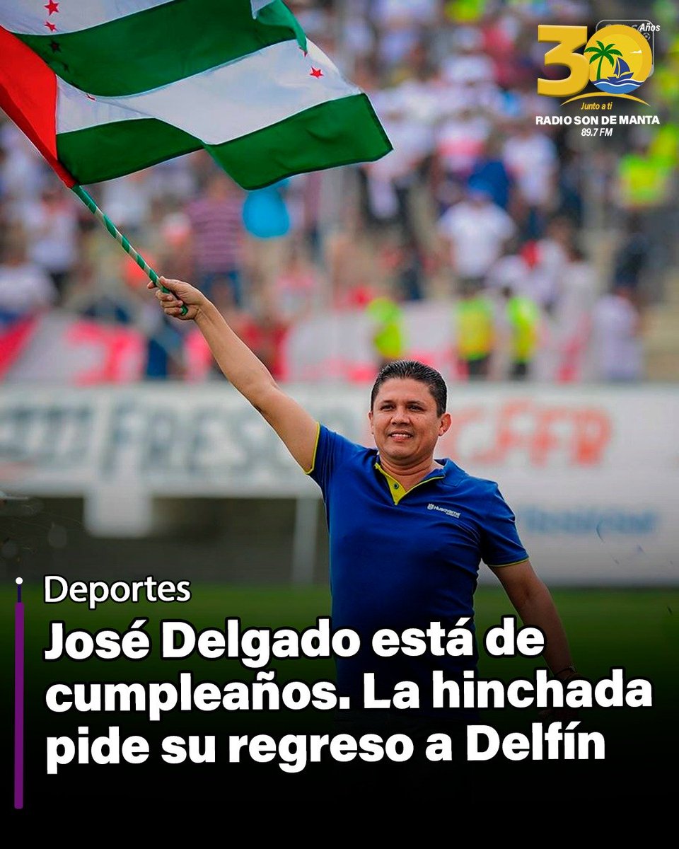 El economista José Delgado, el presidente más histórico del futbol manabita por sus hazañas con Delfín, está de cumpleaños. 

Los hinchas cetáceos se unieron a la felicitación de cumpleaños hacía Delgado, pidiéndole que regrese pronto a dirigir al Delfín para que le vuelva a dar