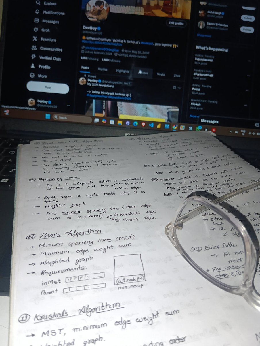 developers26's tweet image. #Day31 of #PlacementChallenge 👨🏻‍💻
     🔹Solved gfg, leetcode potd ✅
     🔹Puzzle problems 🧮
     🔹SQL revision ✔️
     🔹Graphs revision ✔️
Everytime I think that OA clr ho jaega but don't know why companies give priority to cgpa 😞
#dsa #placement #gfg #LeetCode