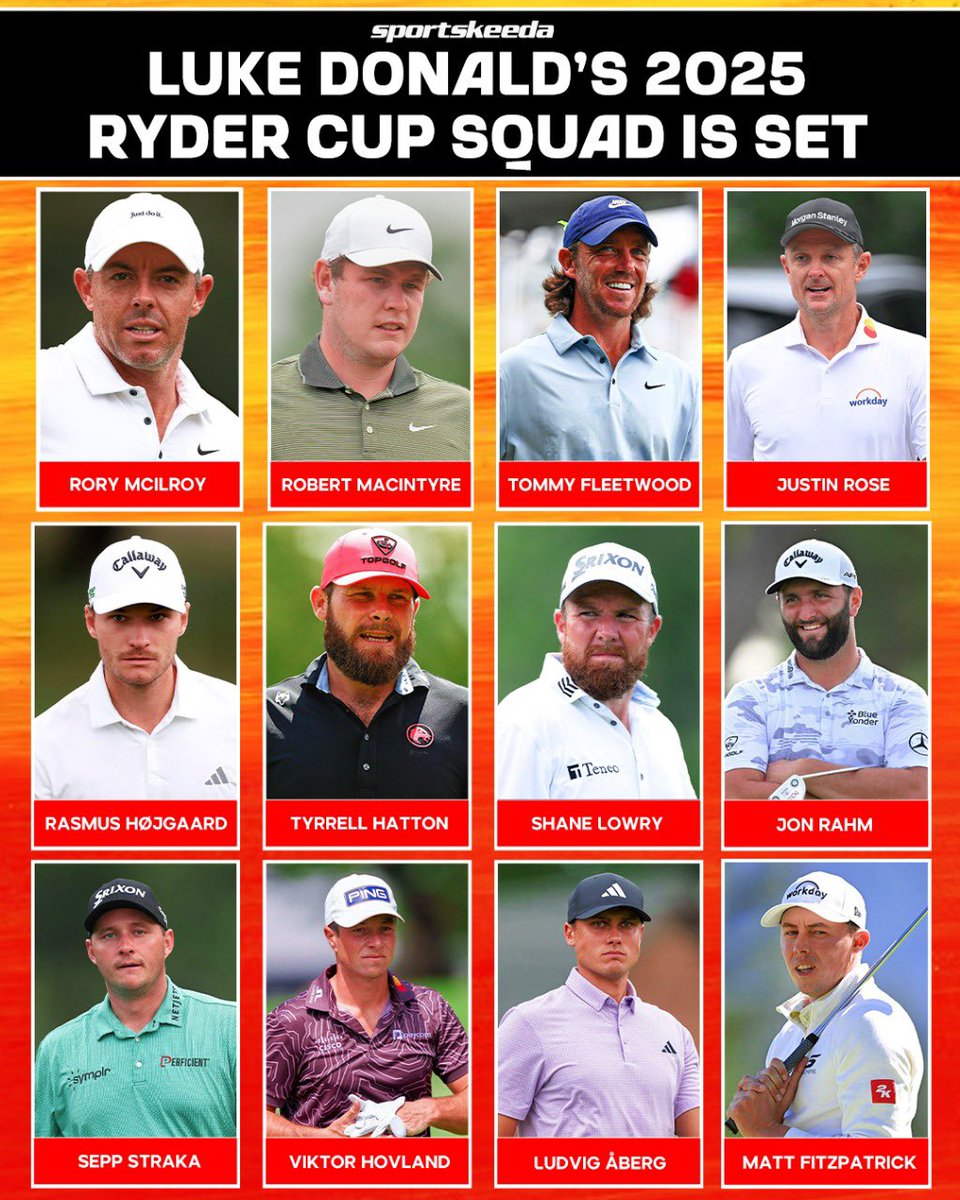 The European roster is complete. Ryder Cup ready. 🇪🇺

#Golf #RyderCup #TeamEurope