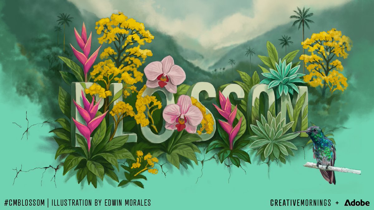 El tema global de septiembre es BLOSSOM. Fue elegido por nuestro capítulo de Pereira en Colombia, ilustrado por Edwin Morales y presentado por Adobe. creativemornings.com/blog/september…
 #CMblossom #CMGDL #CreativeMornings