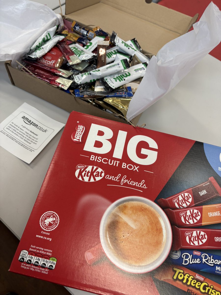 What a thoughtful gift this was.  Will be enjoyed at staff training tomorrow.  <a href="/CottinghamCofE/">Cottingham CofE</a>