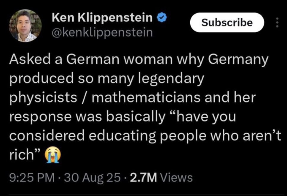 A very common bit of continental Eurosnobbery is an ironclad evidence-proof belief that their education system is better than the US.  The US has higher PISA scores than almost every European country outside the Nordics, including France and Germany!