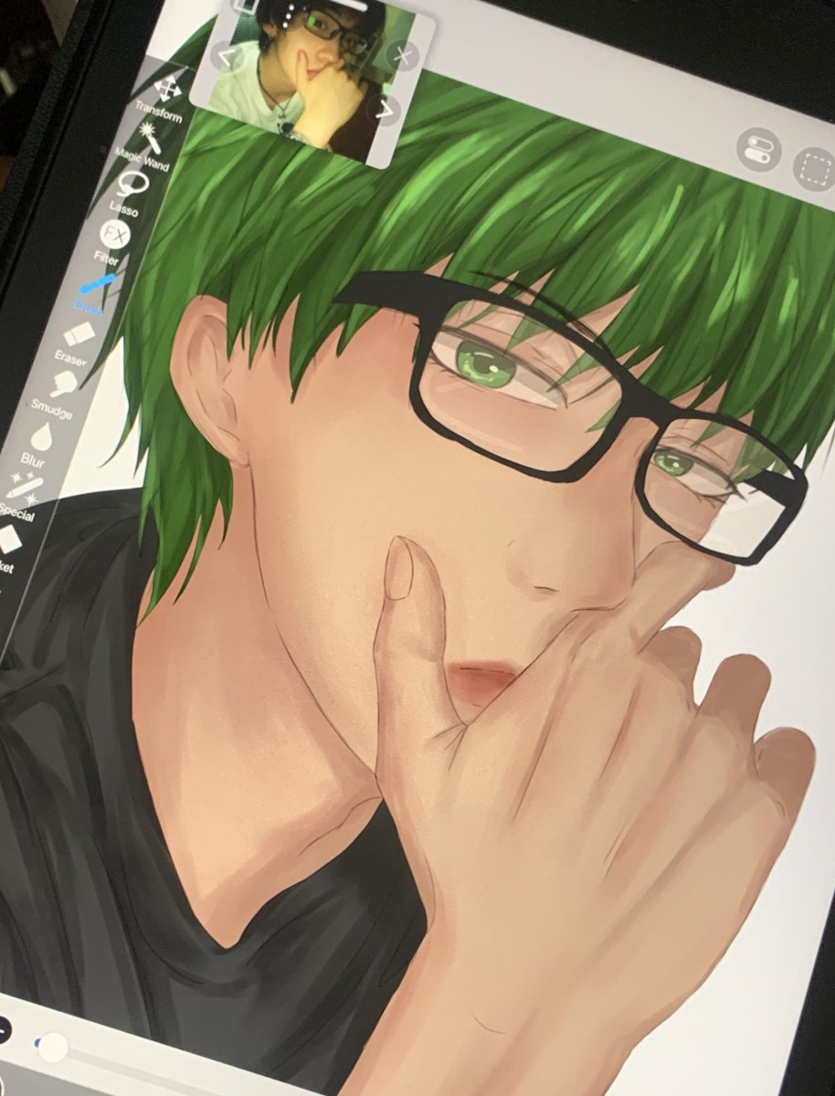 isebisebi's tweet photo. woah it turned out better than i expected #wip #midorima i changed up my rendering(?) style a bit so i was kinda doubtful lol https://t.co/inDI683b1h