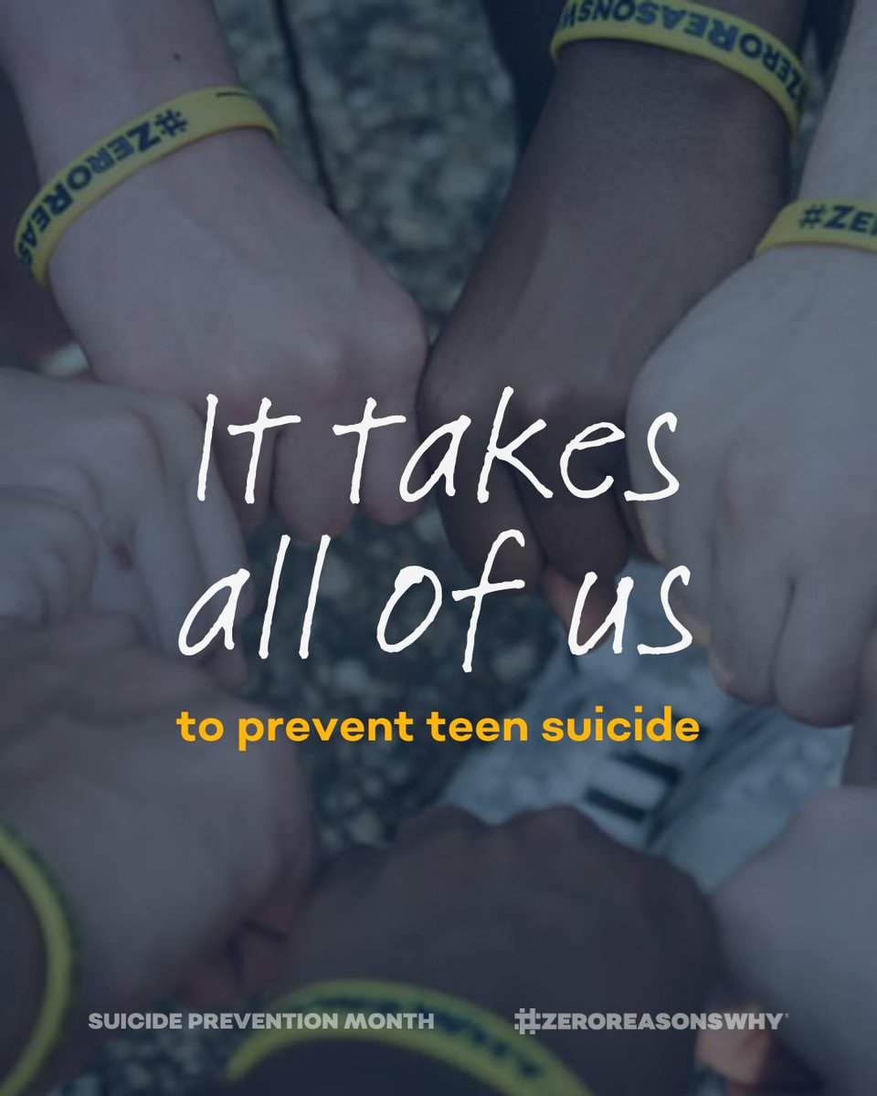 It takes all of us to prevent teen suicide—during #SuicidePreventionMonth and always. 

Suicide is often a topic that hides in the dark. Join us in bringing it into the light. No one should have to struggle alone in the darkness.

Don’t wait—call or text 988 if you need help.