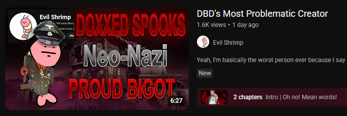 DBDSpringtrap's tweet image. evil shrimp really dressed himself up as a nazi for a thumbnail 😭 so close to being self aware