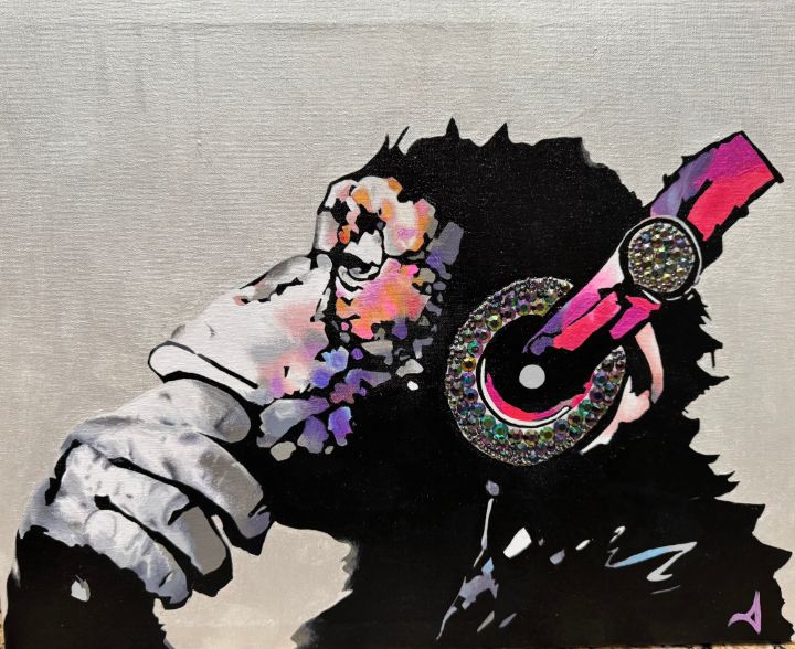 Art of the Day! "Chimpin Ain’t Easy". Buy at: ArtPal.com/BananaBrush?i=…