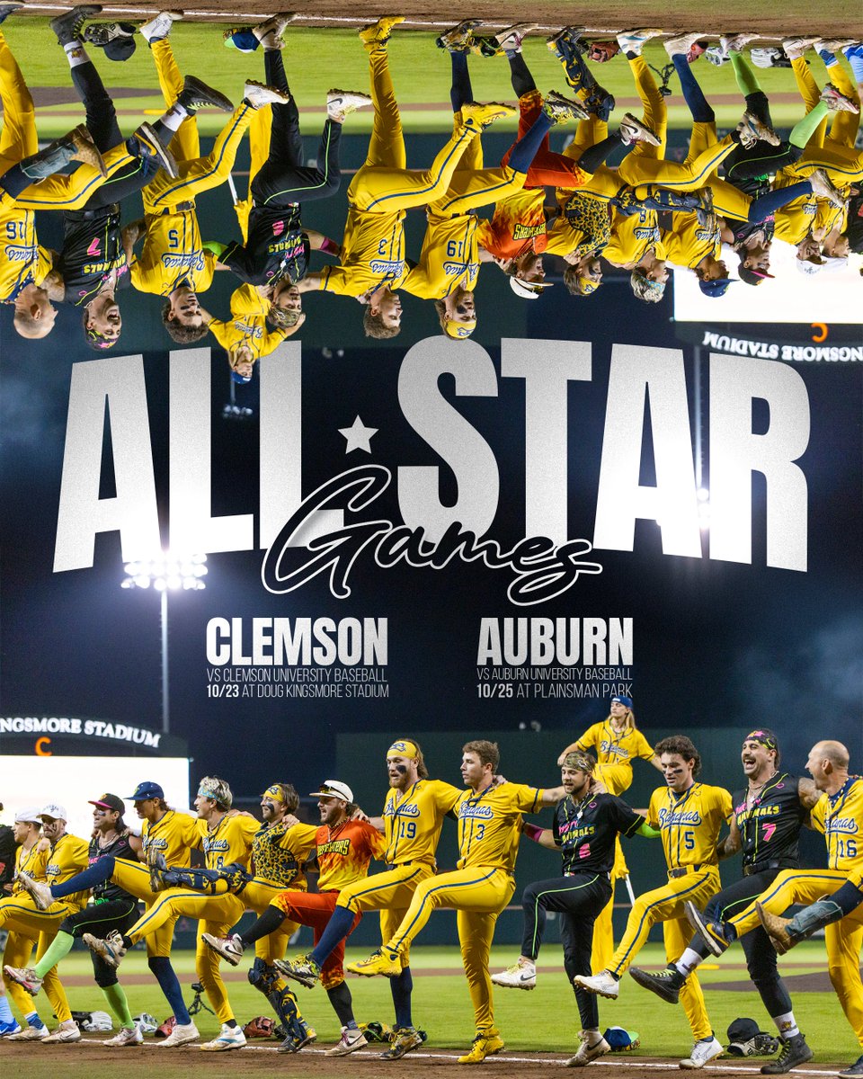 Banana Ball (@bananaball_) on Twitter photo The Banana Ball All-Star team is BACK for 2025 📷
This year, the best Banana Ball players from each team will have a rematch against <a href="/ClemsonBaseball/">Clemson Baseball</a>, then face a brand new opponent, <a href="/AuburnBaseball/">Auburn Baseball</a> 🐅 The Banana Ball All-Star team is BACK for 2025 📷
This year, the best Banana Ball players from each team will have a rematch against <a href="/ClemsonBaseball/">Clemson Baseball</a>, then face a brand new opponent, <a href="/AuburnBaseball/">Auburn Baseball</a> 🐅