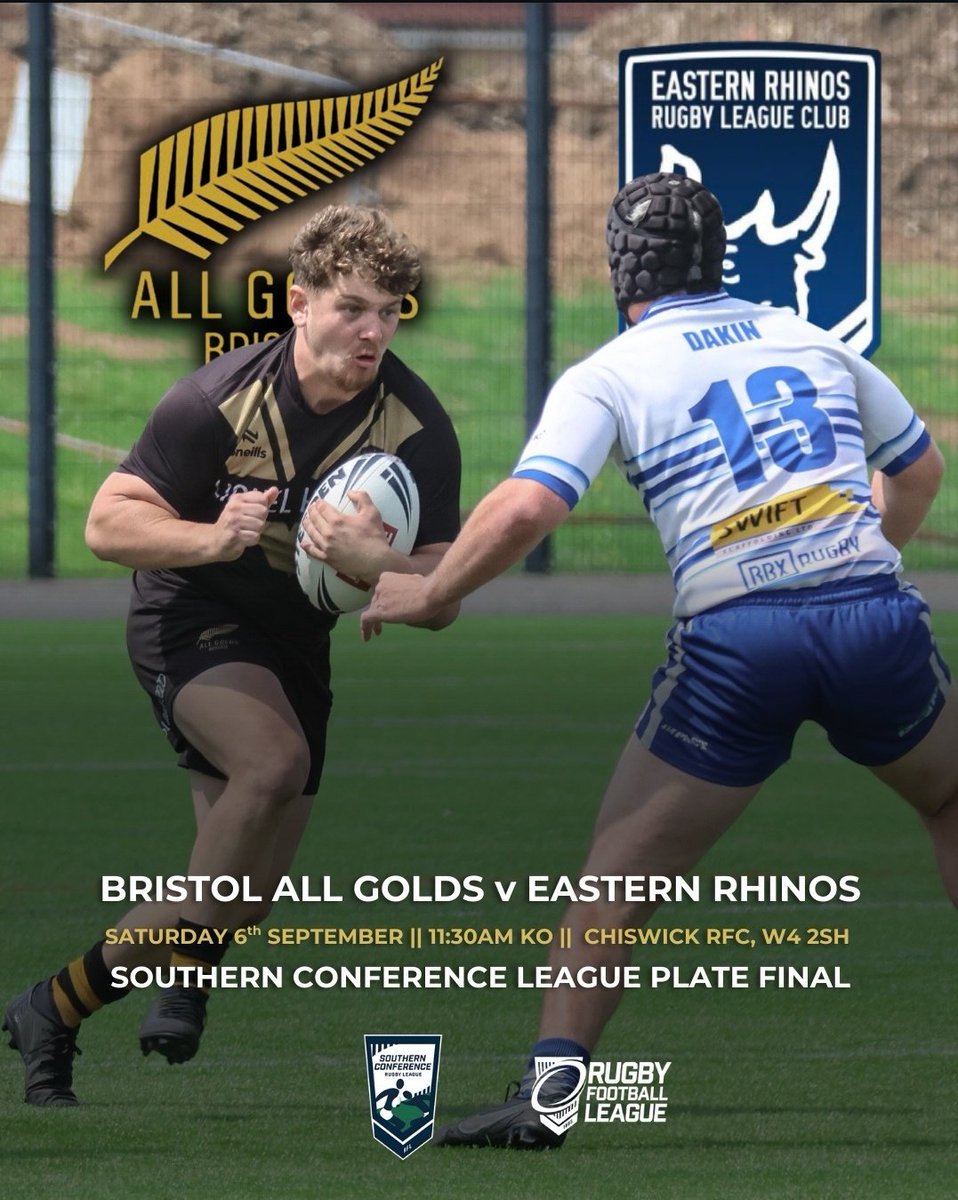 London &amp; South East champions <a href="/medwaydragons/">ⓂⒺⒹⓌⒶⓎ ⒹⓇⒶⒼⓄⓃⓈ</a> to face Midlands Rugby League premiers <a href="/telfordraiders/">TELFORD RAIDERS RLFC</a> in Saturday's Harry Jepson Trophy final

<a href="/allgoldsrugby/">All Golds Rugby League</a> &amp; <a href="/EasternRhinos/">Eastern Rhinos Rugby League Club</a> to contest the SCL Plate Final. Both games played as curtain raisers to the Southern Conference Grand Final
