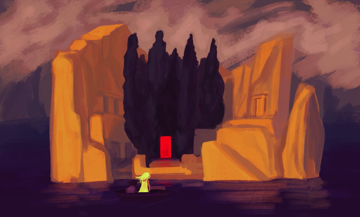i had this old study of isle of the dead that was also signalis fanart. great to find again after i finished my first run of the game #SIGNALIS #signalisfanart