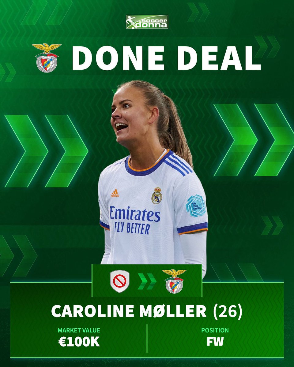 SL Benfica has signed Danish 🇩🇰 international Caroline Møller. ✍️, image size:960x1200