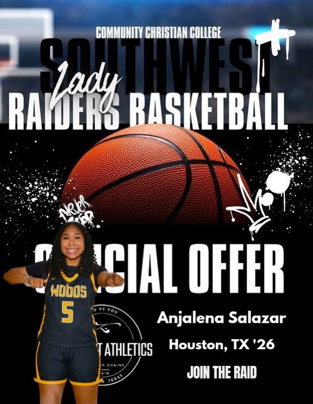 Blessed to receive my first offer from <a href="/CoachDjlbd/">Coach DJ Santiago</a> !! Thank you so much for this opportunity with the help of <a href="/AllNOneSports1/">All-N-One Sports Services</a>. <a href="/girls_woods/">Spring Woods Girls Hoops</a> <a href="/ProskillsHTX/">Nike Proskills Houston</a> <a href="/JosephSalazarJ2/">Joseph Salazar Jr</a>