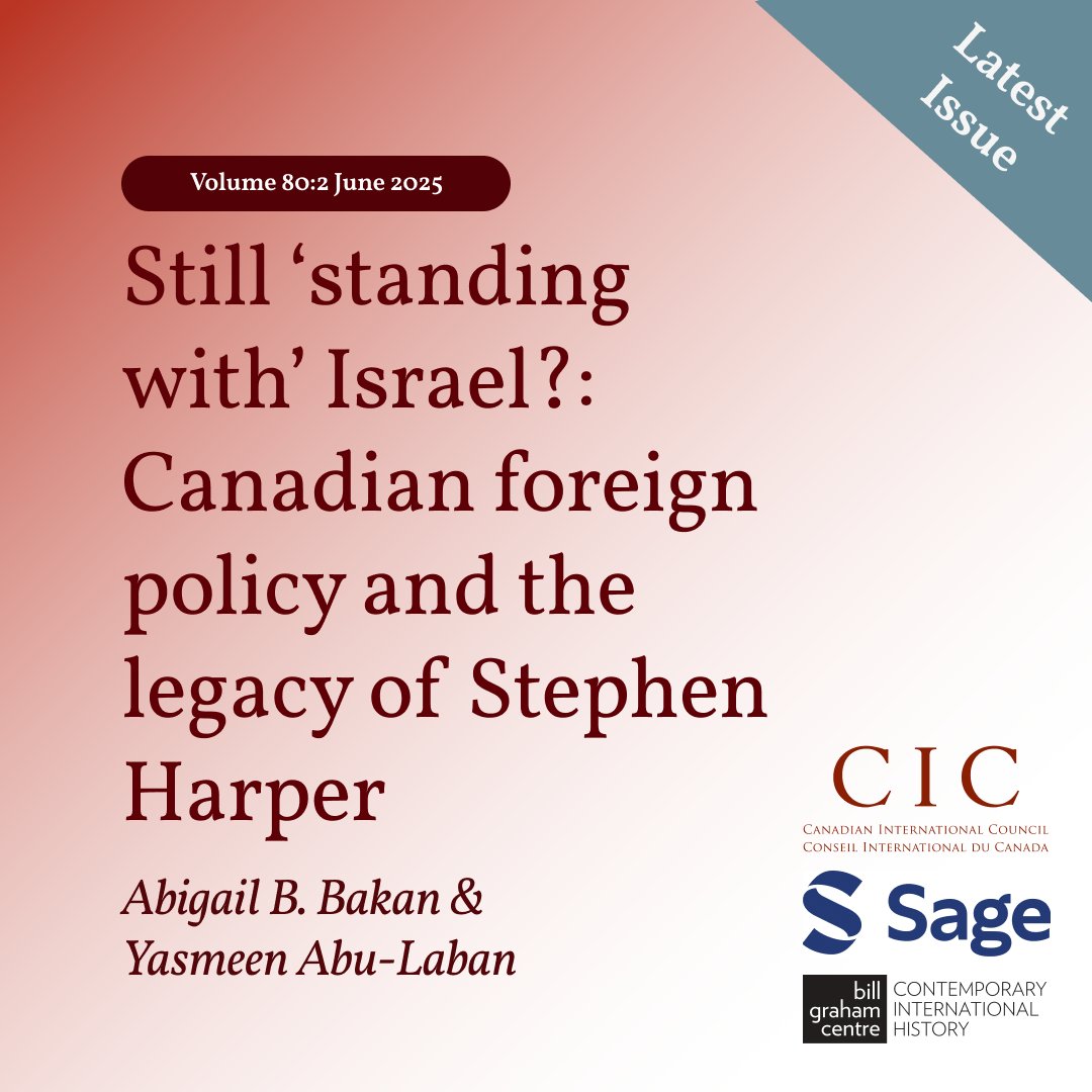 Intl_Journal's tweet image. Foreign &amp;amp; domestic policy intertwined: Abigail B. Bakan &amp;amp; Yasmeen Abu-Laban on Canada’s Israel stance from Harper to Trudeau. doi.org/10.1177/002070…