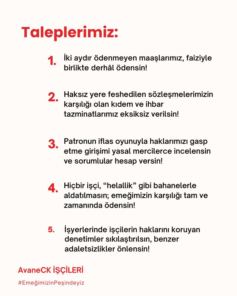 Taleplerimiz burada senden ses yok Ahmet Orhon? @ahmetorhon

#AvaneCkİşçileriKazanacak