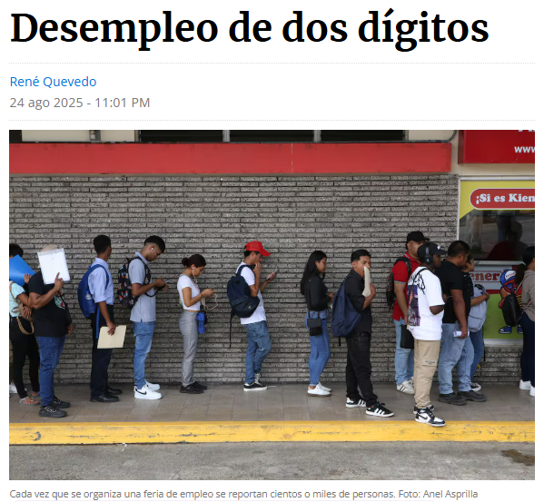 Gracias, hambrientalistas.
Gracias, anti-todo.
Lo lograron: Panamá ya tiene desempleo de dos dígitos y somos el país con más desempleados de Centroamérica.
¿Cómo celebran? ¿Con champaña de ONG’s o con un parrandón de "rebelión científica"?