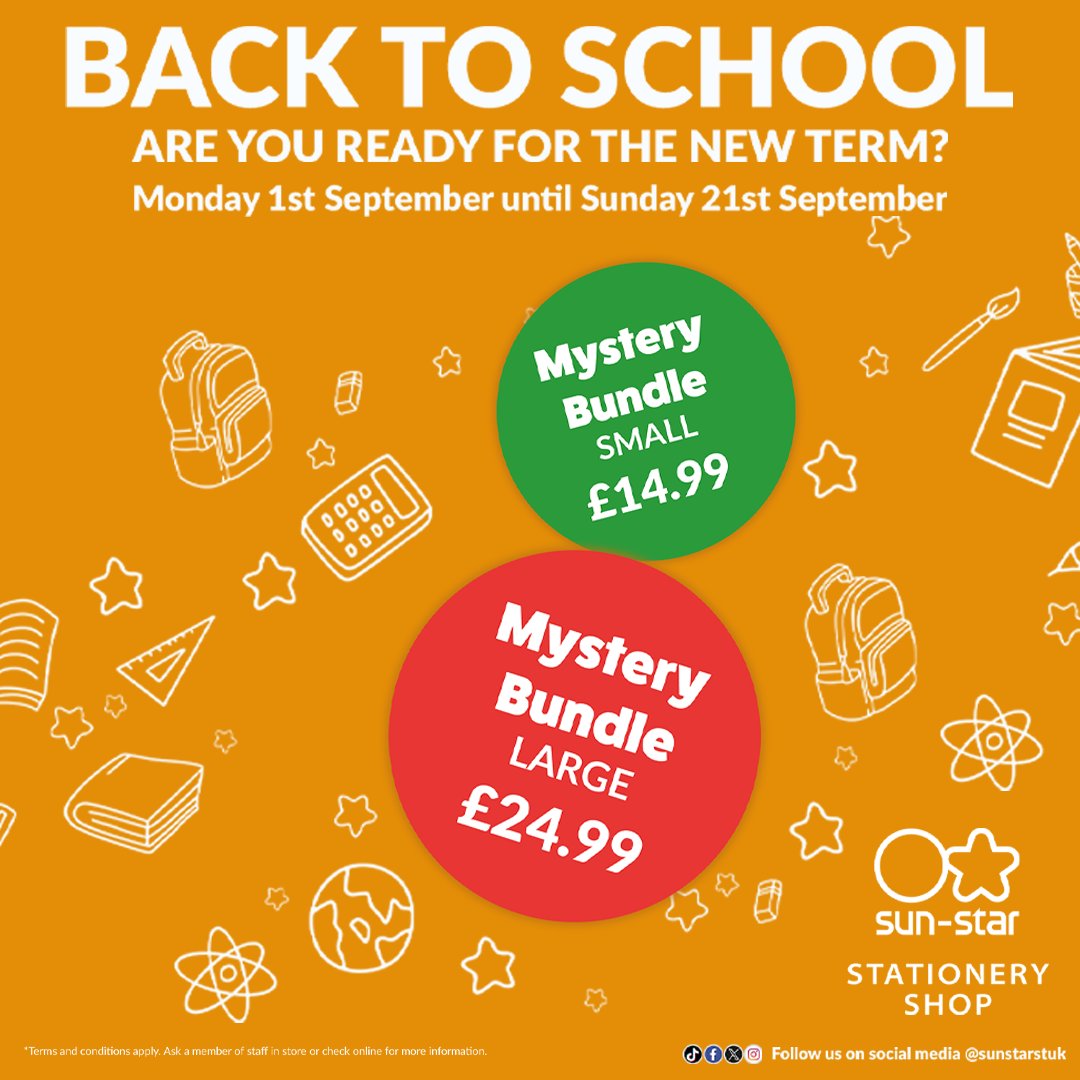 📚✨Grab a Mystery Bundle from just £14.99 at Sun-Star Stationery Shop 💼🖊️

#SunStar #Stationery #Kawaii