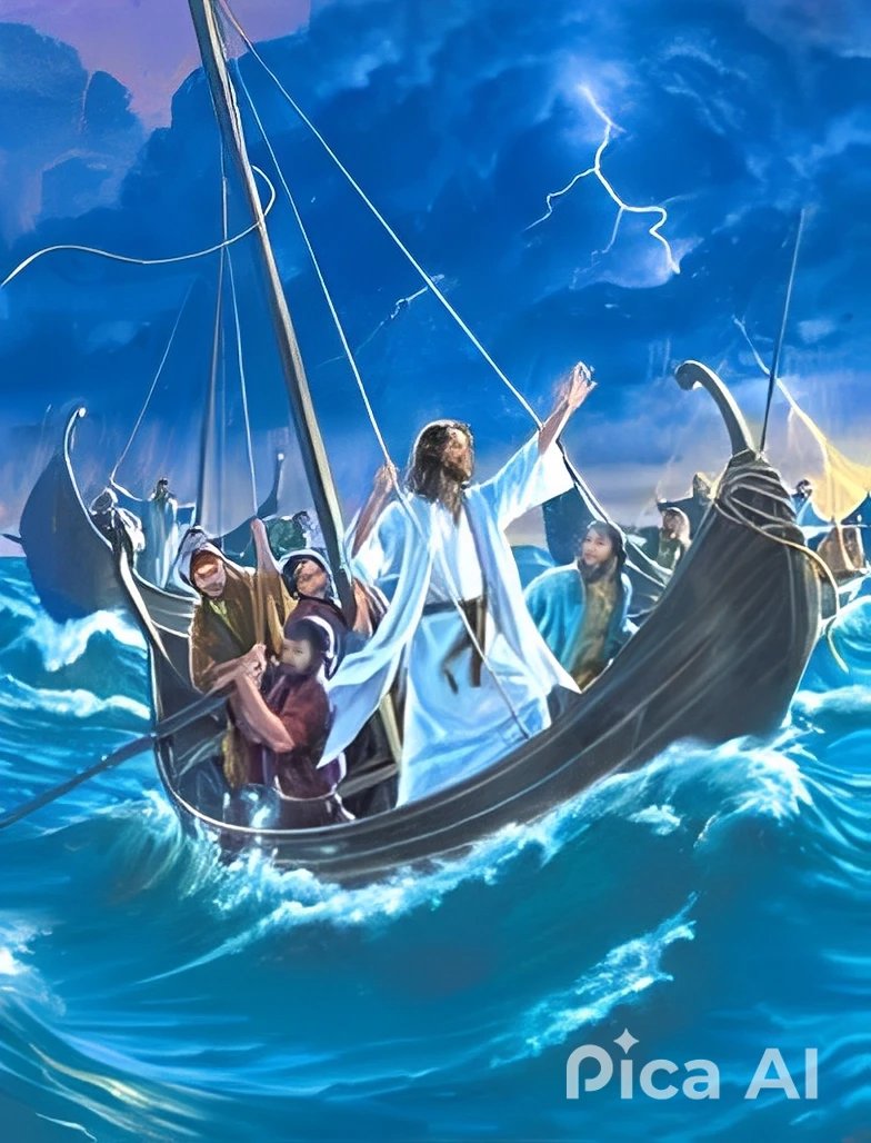 فقام وانتهر الريح والبحر، فصار هدوء عظيم✨
اللي وقف البحر بكلمه منه 
علشان التلاميذ خايفين
هيوقف عاجز قدام مشاكلنا