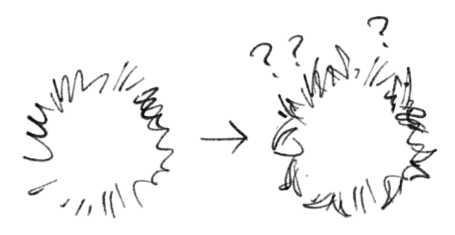 いまんとこ適当なウニを描いたのちなんとなくウニョらせるやりかたが一番らく・・なぞ・・・ 