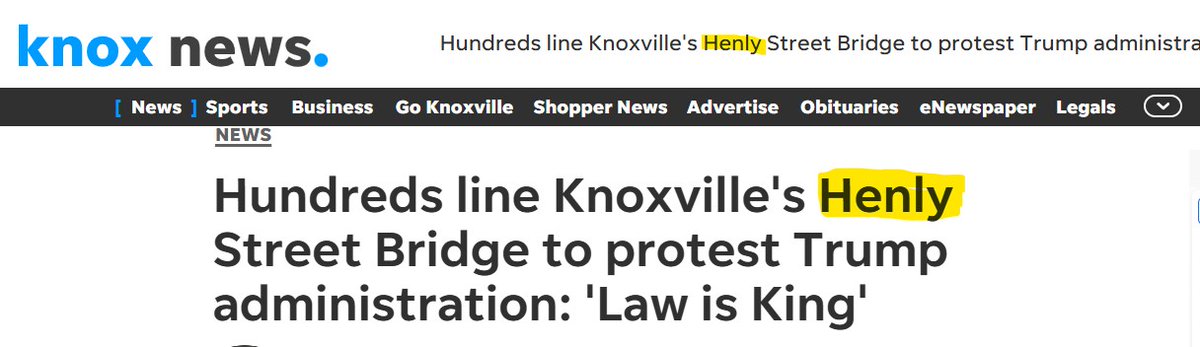 stephwriter's tweet photo. @knoxnews - It's Henley, not ... https://t.co/zrZMphV0ze