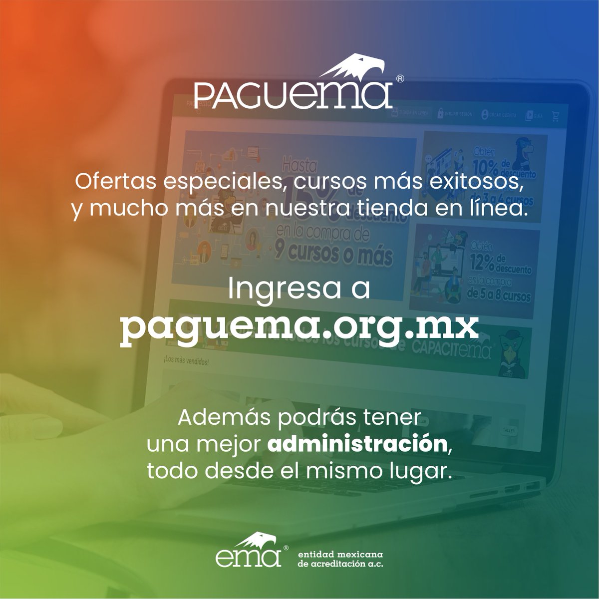 ema_ac's tweet photo. 🛒 Con PAGUema® tienes todo en un solo lugar:
✨ Ofertas especiales
📚 Acceso a los cursos más exitosos
⚡ Una mejor administración de tus trámites
Ingresa hoy a 👉 https://t.co/gIw6JZNVVw y aprovecha todos los beneficios de nuestra tienda en línea.
#PAGUema #CAPACITema #ConfianzaTécnica #Acreditación