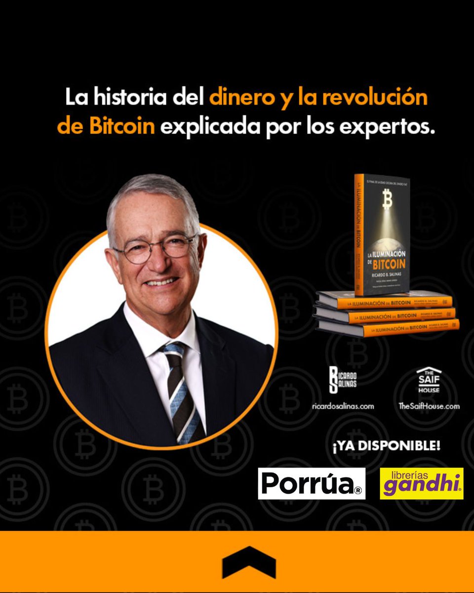 CirculoEdAzteca's tweet image. Sobrinos del @RicardoBSalinas, gracias al gran éxito su nuevo libro "La iluminación de Bitcoin" se encuentra SOLD OUT en Amazon.  
Todavía puedes adquirirlo en tienda y en línea en
@LibreriasGandhi y @libreriaporrua📚💲