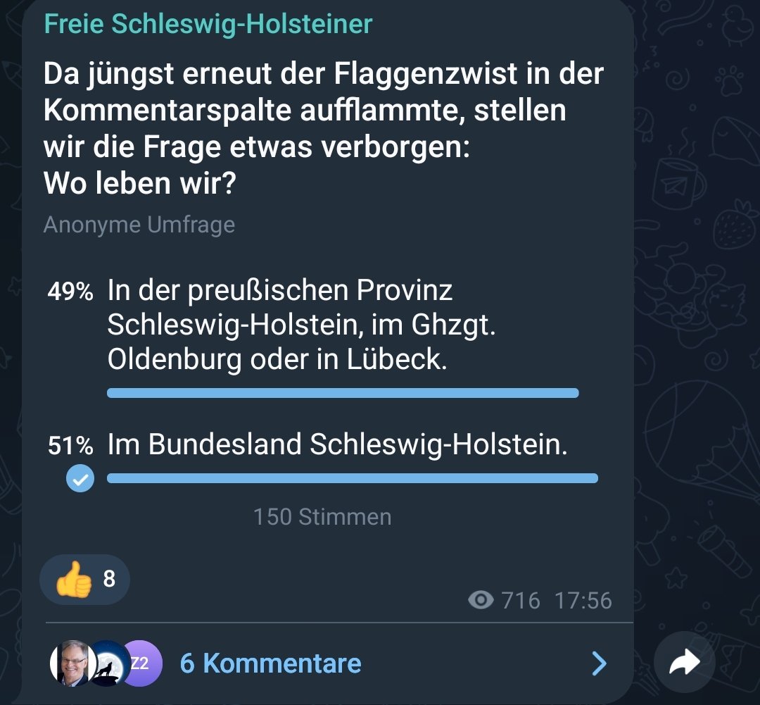 Wo leben wir?  #freieSchleswigHolsteiner antworten, 49% leben in einer anderen Realität...