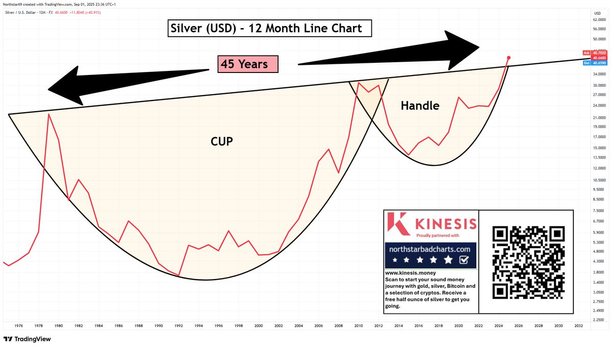 SILVERS 45 YEAR CUP &amp; HANDLE - They told me 5 years ago that it was impossible. I said it would feature in the history books of technical analysis. It will. I can promise you that.