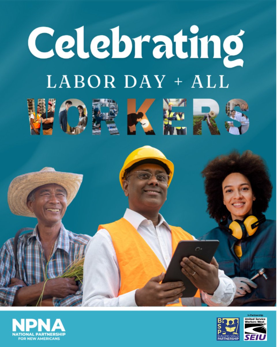 Happy Labor Day! We honor immigrant and refugee workers across every industry, from farmworkers to teachers, health workers to delivery drivers, who keep our communities strong. Immigrant workers are the heart of our economy and the strength of our future.