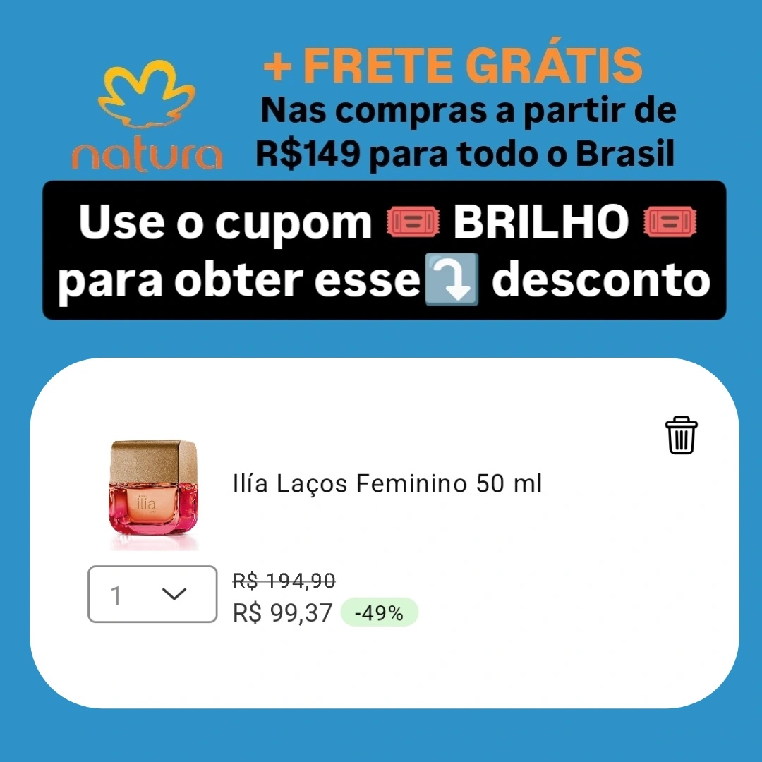 🛍️ Ilia Laços Deo Parfum 50 ml

🔗natura.com.br/consultoria/ta…

✨Para aplicar o cupom é necessário selecionar o consultor TAVIOCONSULTOR no site ou App Natura, ou comprando através do link acima✨ 

#consultordigitalnatura #perfumelover #Deusnocomando