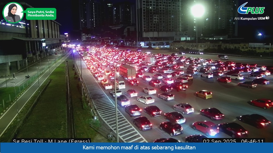 plustrafik's tweet photo. 6:46hrs Trafik sesak dari Plaza Tol Sungai Besi menuju ke Pusat Bandar. Pandu berhati-hati. Harap maklum. @llmtrafik https://t.co/ZCAdj6PB4M
