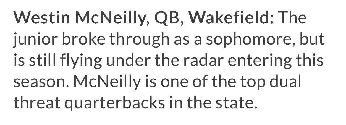 Thank <a href="/newftbj/">New England Football Journal ® 🏈</a> for the write up! Excited to start the season!
<a href="/M2_QBacademy/">M2 QB Academy</a> <a href="/amclaughlinqb/">Alex McLaughlin</a> <a href="/NE6FB_Recruits/">NE-Recruits</a> <a href="/ryanobleness/">Ryan O'Bleness</a> <a href="/WMHS_Warriors/">Wakefield Athletics</a>