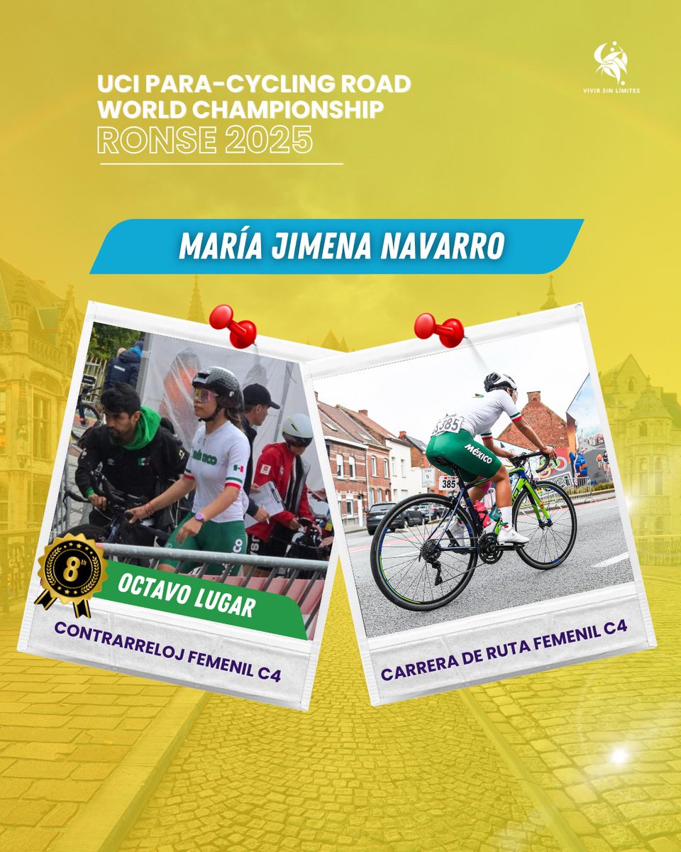🇲🇽🚴‍♀️ Las mexicanas brillaron en el Mundial de Para ciclismo Ronse 2025:

⏱ Contrarreloj
4° Dulce González (WT1) | 25:51.47
5° Gilda Hernández (WC2)
8° María Jimena Navarro (WC4)

🚴 Carrera de Ruta
4° Dulce González (WT1)
6° Gilda Hernández (WC2)
DNF María Jimena Navarro (WC4)