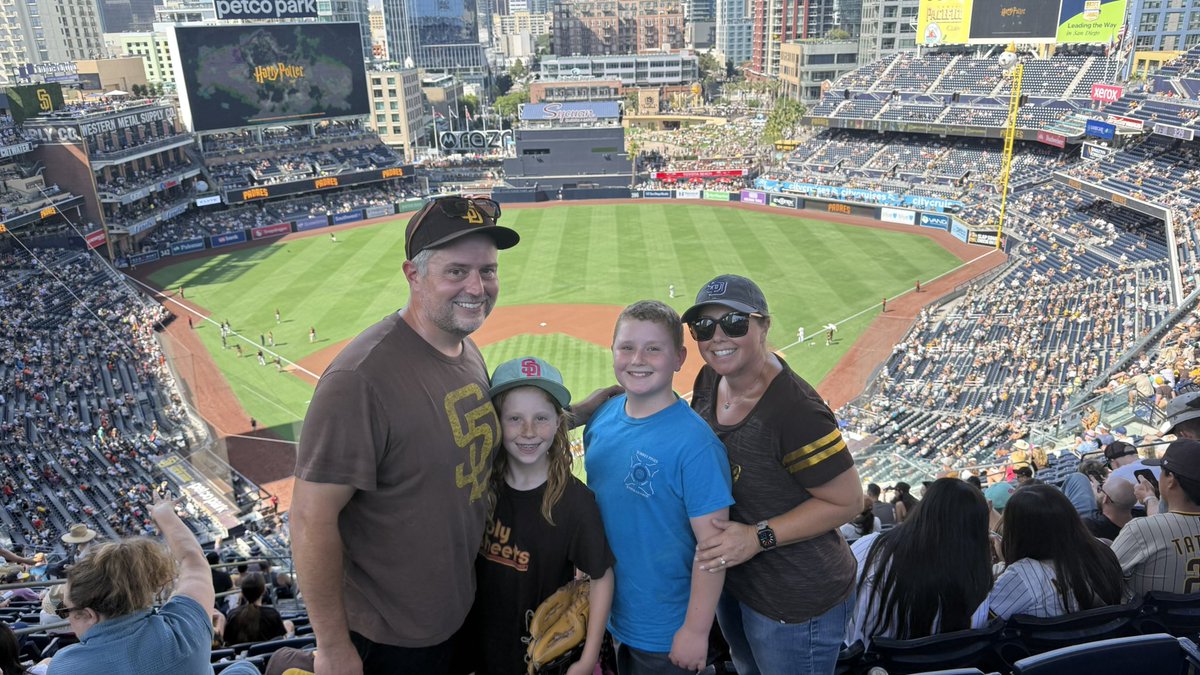 Having a blast at the Padre’s game. #ForTheFaithful