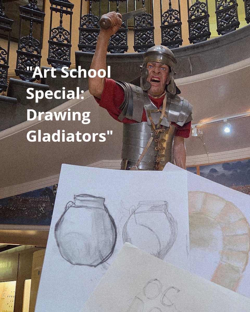 This month we will be drawing and sketching in the soon to open "Gladiators of Britain" exhibition! We will be specifically looking at drawing figures from the still-life objects and telling narrative through composition.  No experience is needed!  Free teas &amp; coffee. #Chester