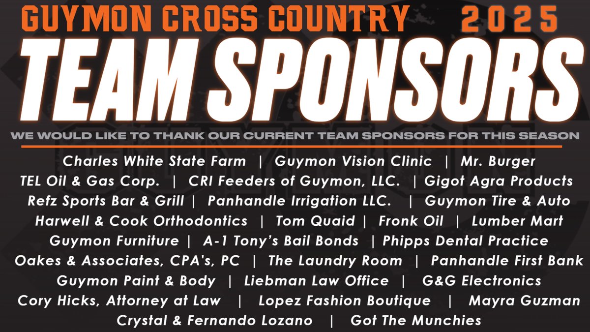 The cross country teams would like to thank our current team sponsors for this season!  There is still time to sponsor! Sponsorship Form:  drive.google.com/file/d/1V2dhZp…