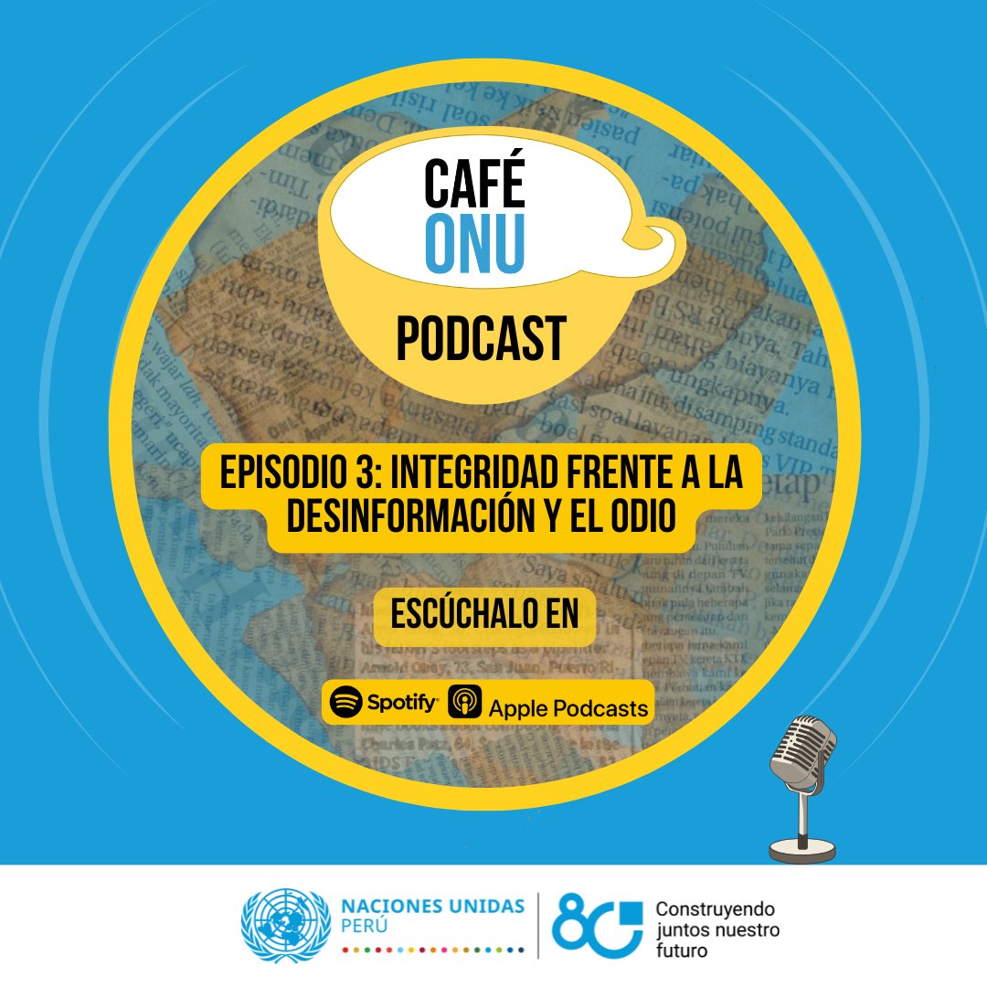 🎧Tercer episodio #CaféONU Cuando la mentira se vuelve viral🗞️

Conoce cómo la desinformación puede afectar nuestras vidas y poner en riesgo a toda una sociedad. 

¿Qué podemos hacer para frenarla? 

🎙️ Escúchalo aquí: andina.pe/agencia/notici…

#ONU80 #UN80