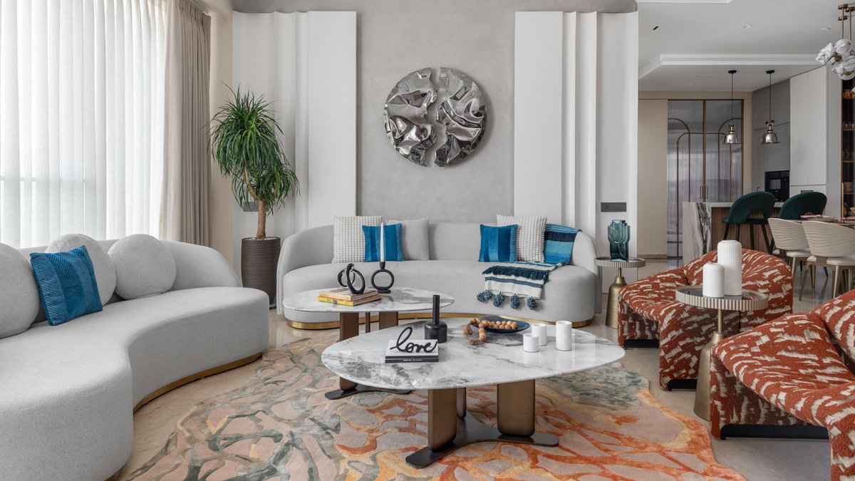 Designed by #studiotattvabyaditi, this penthouse flows through spatial zoning, curated disruptions, and material juxtapositions that redefine high-rise living as both calm envelope and field of discovery. indiaartndesign.com/designing-with…