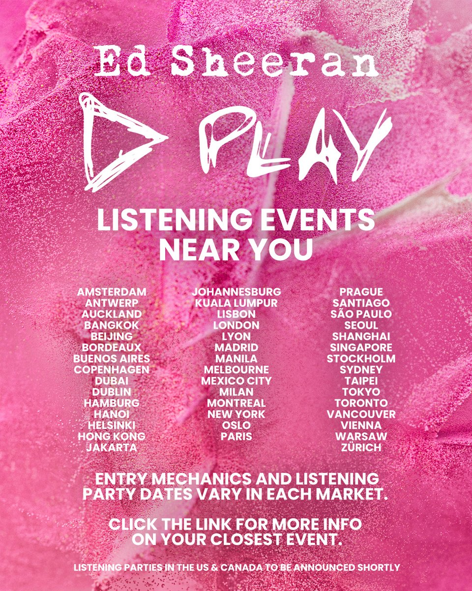 Play is coming to a city near you 🩷▶️ tap this link to join one of our global album listening events: es.lnk.to/global-listeni…