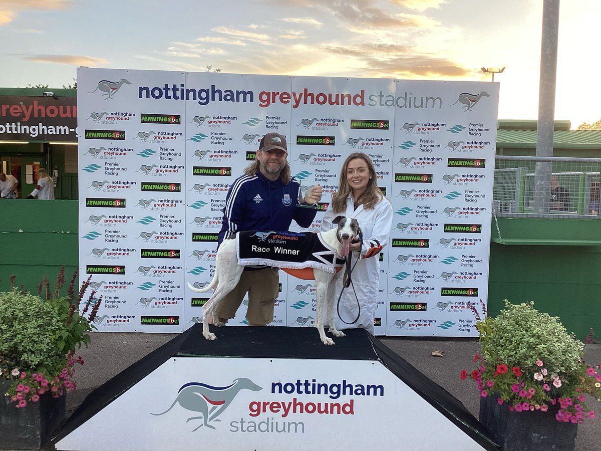 nottingham_dogs's tweet image. Congratulations to Droopys Flotilla who has won The Premier Greyhound Racing St Leger Trial Stakes
Owned by Mr P A Allen, Mr P H Huckle &amp;amp; Mr T Sinclair 
Trained by Nathan Hunt