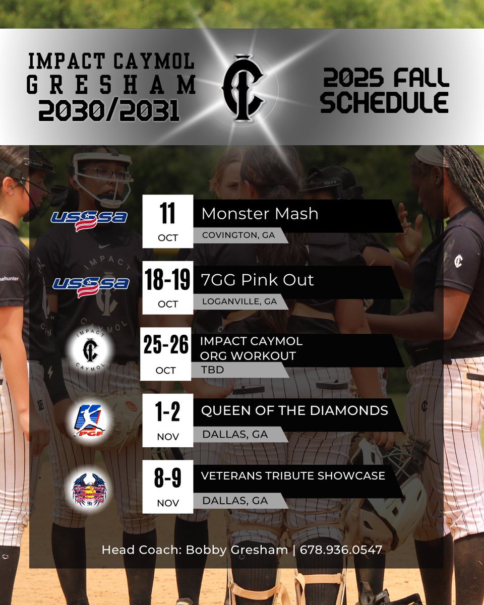 icgresham's tweet photo. 2025 Fall Schedule!
🖤🩶🖤🩶
#impactcaymol #bethehunter https://t.co/ESRcCws2Jc