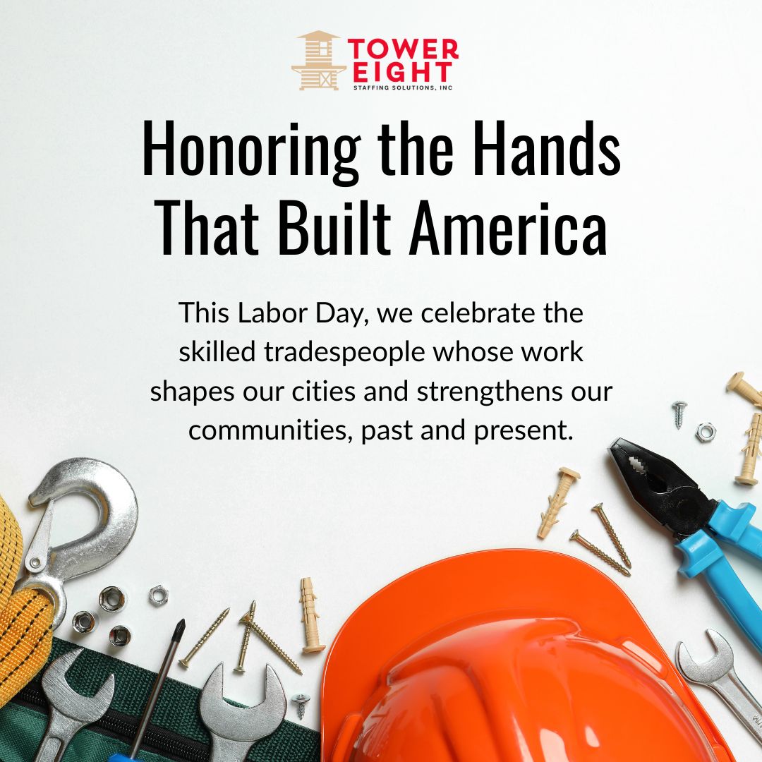TowerStaffing's tweet image. Today we celebrate the hardworking individuals who keep businesses moving forward. At Tower Eight Staffing Solutions, we’re proud to support both companies and professionals in building strong futures. Wishing everyone a safe and meaningful Labor Day.

#temporarywork #tempwork