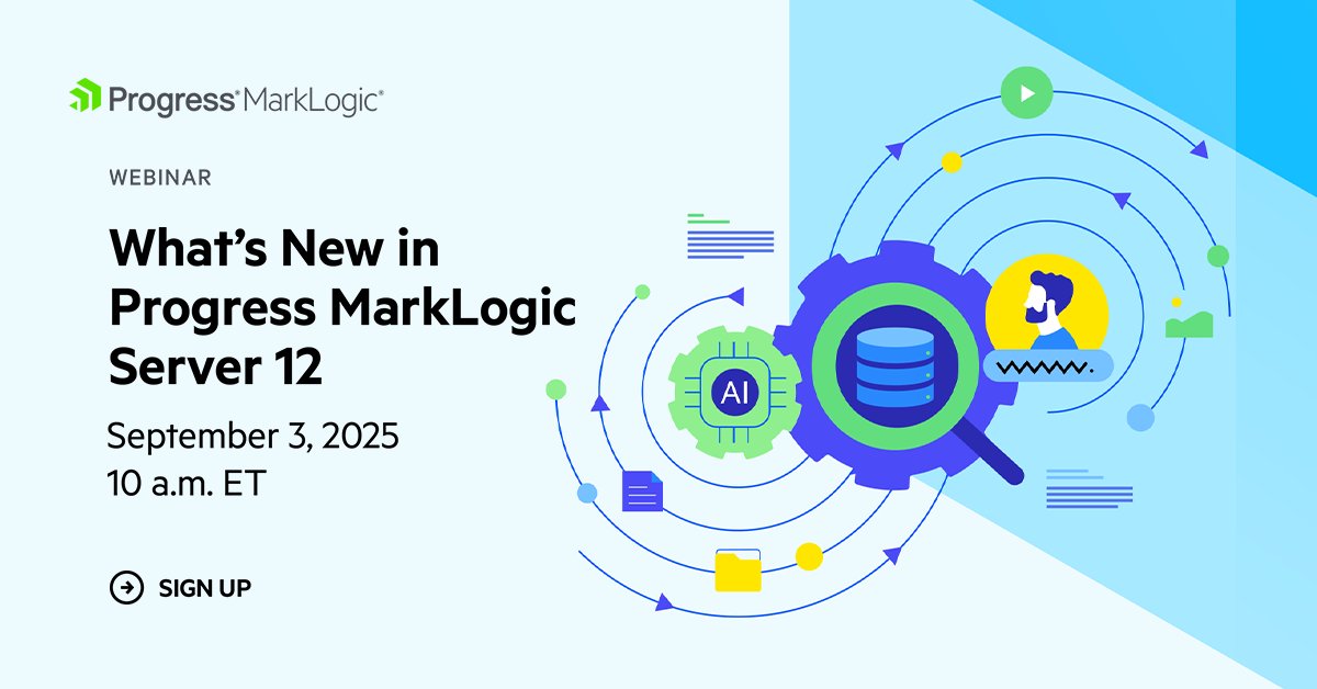 MarkLogic's tweet image. Want to see how the new vector search in Progress MarkLogic Server 12 works? 

Join the release webinar &amp;amp; know how to leverage the latest search capabilities to maximize LLM output quality and more!

Register here: prgress.co/47lJLH2 

#Progress #MarkLogic #TechNews #Webinar